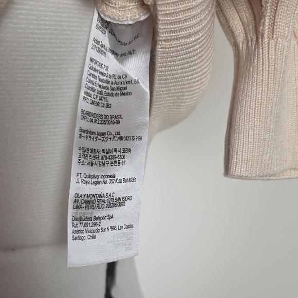 RVCA Beige Ribbed Knit Short Sleeve Cropped Sweater Top Women’s Size S - Picture 4 of 7